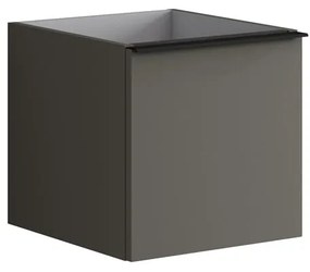 Struttura semi colonna da bagno Pixel 1 cassetto laccato opaco grigio carbone L 40 x H 40 x P 45.5 cm
