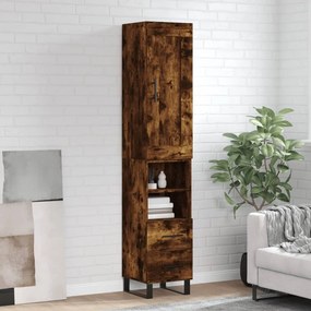Credenza Rovere Fumo 34,5x34x180 Cm İn Legno Multistrato /