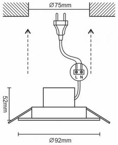 Lampada da incasso LED per bagno LED/7W/230V 4000K argento IP44