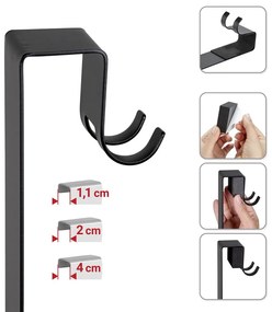 Mensola da bagno da appendere nera in acciaio inox Bribano – Wenko