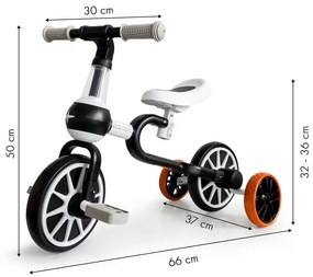 Bicicletta per bambini nera Ecotoys 4in1