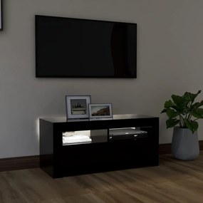 Mobile Porta TV con Luci LED Nero 90x35x40 cm