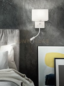 Applique shadow led 3w  1 luce e27 bianco con paralume