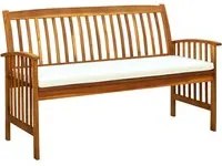 Panchina da Giardino con Cuscino 147cm Legno Massello di Acacia 312134