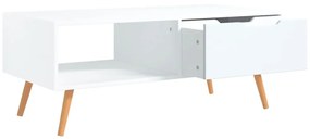 Tavolino da Salotto Bianco 100x49,5x43 cm in Legno Multistrato