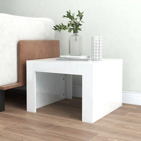 Tavolino da salotto bianco lucido 50x50x35 cm in truciolato