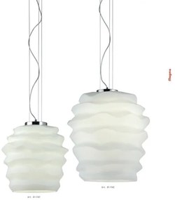 Redo 01-1142 - Lampadario sospeso su cavo MAGMA 1xE27/42W/230V Ø 38 cm cromo lucido/bianco
