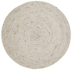 Tappeto rotondo color crema in misto lana reversibile/tessuto a mano ø 160 cm Neethu Avoine L – Nattiot