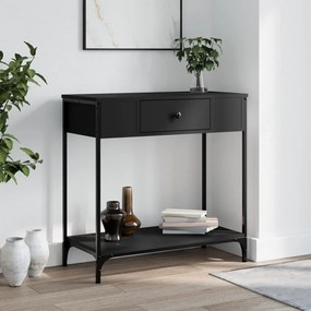 Tavolino Consolle Nero 75x34,5x75 Cm İn Legno Multistrato /