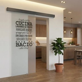 Porta scorrevole sinistra Regole in vetro trasparente, L 96 x H 215 cm, con binario Meli
