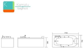 Kamalu - vasca idromassaggio 170x70 modello afro-200