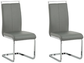 Set di 2 sedie ecopelle grigio GREEDIN Beliani