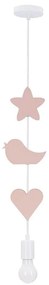 Lampadario sospeso per bambini con cavo TRIO 1xE27/20W/230V rosa/bianco