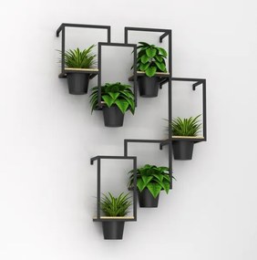 Vaso da fiori da parete 46x53 cm nero