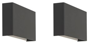 Set di 2 lampade da parete moderne nere - Otan