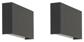 Set di 2 lampade da parete moderne nere - Otan
