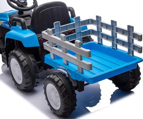 Trattore Elettrico per Bambini 12V con Rimorchio Blu...