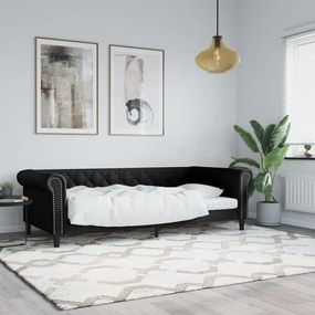 Letto Da Giorno Nero 80x200 Cm İn Similpelle /