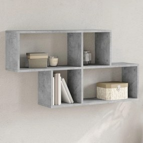 Scaffale A Muro Grigio Cemento 100x20x53 Cm Legno Multistrato /