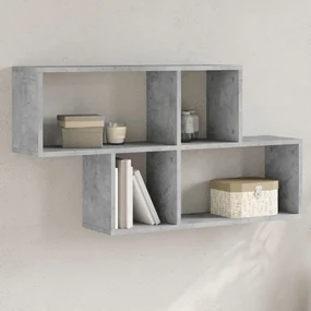 Scaffale A Muro Grigio Cemento 100x20x53 Cm Legno Multistrato /