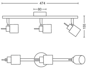 Philips - Faretto MERANTI 3xGU10/35W/230V nero