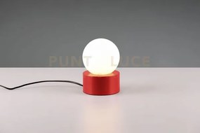 Countess lampada da tavolo base in metallo rossa con vetro bianco a...