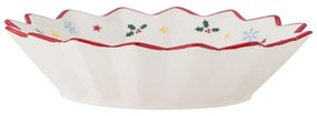 Piatto da portata rosso/color crema in ceramica a tema natalizio ø 20 cm Naive – Bloomingville