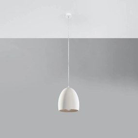Lampada a Sospensione FLAWIUSZ E27 in Ceramica Bianca
