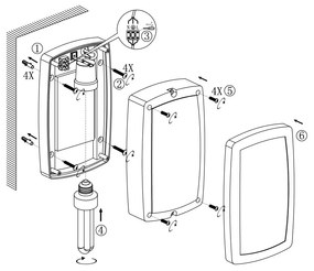 Applique Rettangolare Bianca E27, da Parete e Soffitto, IP54 Base E27