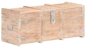 Baule 90x40x40 Cm İn Legno Massello Di Acacia /