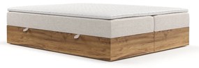 Letto boxspring con contenitore in beige-naturale 160x200 cm Faro - Maison de Rêve