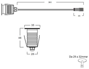 Faretto Segnapasso LED 3W, IP67, Acciaio Inox Professional - LED OSRAM Colore Bianco Freddo 6.000K