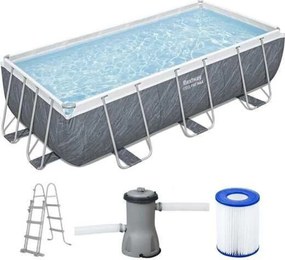 Kit Piscina fuoriterra tubolare BESTWAY - Steel Pro Max - 404 x 201 x 100 cm - Rettangolare