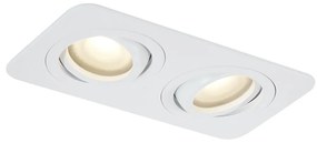 Faretto da incasso rotondo bianco GU10 50mm orientabile e inclinabile IP44 2 luci - Alberto