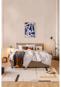 Letto matrimoniale imbottito grigio tortora con contenitore e rete inclusi 180x200 cm Myra Pillow – Bonami Selection