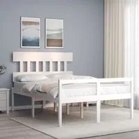 Letto per Anziani con Testiera Bianco 140x190 cm Legno Massellocod mxl 117776