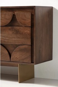 Cassettiera marrone in mango massiccio 145x76x40 cm Trisha – MOME