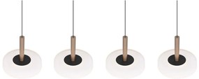 Lampadario a LED dimmerabile in nero-bianco-oro con paralume in vetro Celeste - Trio
