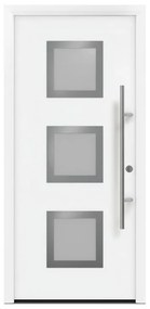Portoncino d'ingresso HORMANN Iso Pro Secur 810s con vetro L 90 x H 210 cm in acciaio bianco, apertura tirare a destra