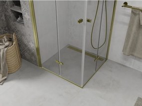 Mexen Lima Duo cabina doccia pieghevole 90 x 90 cm, trasparente, oro - 856-090-090-50-00-02