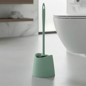 Portascopino wc da appoggio verde con setole nere