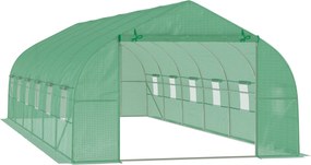 Serra da Giardino a Tunnel 800x300x200 cm in Acciaio e Polietilene Verde...