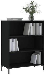 Libreria Nera 69,5x32,5x90 cm in Legno Multistrato