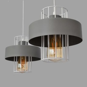 Lampadario a sospensione con filo VOLTA 2xE27/15W/230V grigio