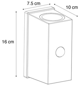 Lampada da parete nera con sensore a 4 livelli magnetica incl. LED ricaricabile - Sandy