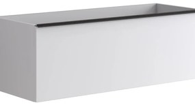 Mobile da bagno sospeso sotto lavabo L 120 x H 40 x P 45.5 cm bianco laccato opaco, 2 cassetti Pixel plain