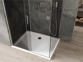 Mexen Omega cabina doccia scorrevole 100 x 90 cm, grafite, cromo + piatto Flat, bianco - 825-100-090-01-40-4010