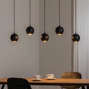 HELAM Lampada a sospensione Midnight tutta nera a 5 luci