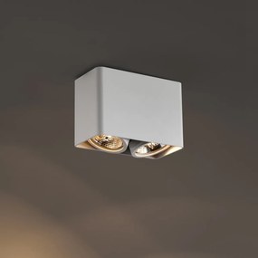 Faretto da superficie di design bianco GU10 70mm 2-luci ruotabile e inclinabile - Vox