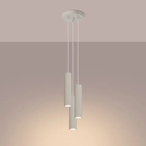 Sollux SL.1595 - Lampadario a sospensione con filo KARBON 3xGU10/10W/230V color crema
